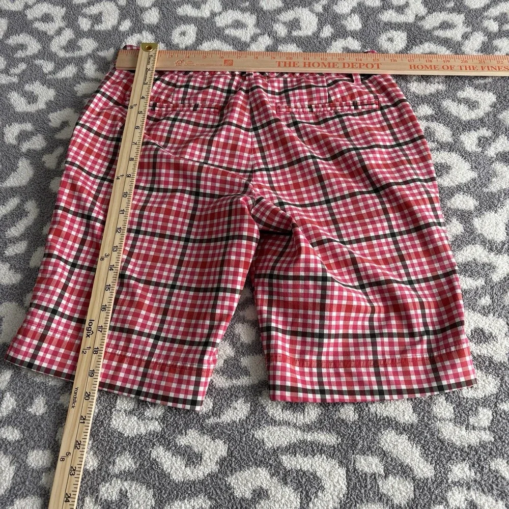 Puma Sportlifestyle Womens Red Plaid Golf Shorts Size 6 Gingham Performance